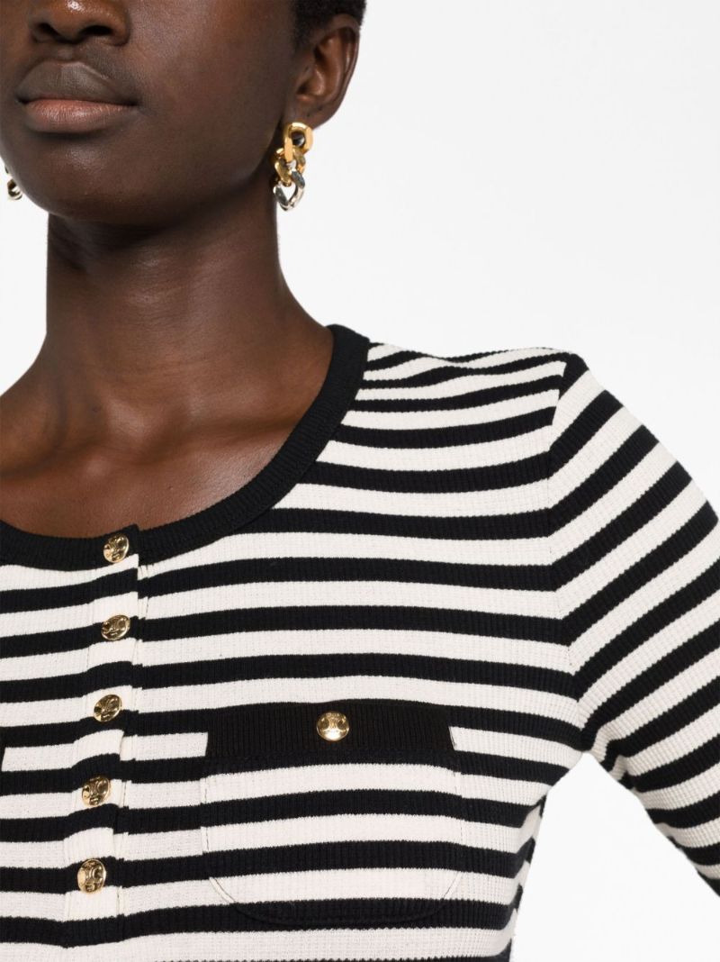 Black and White Striped Cotton T-shirt