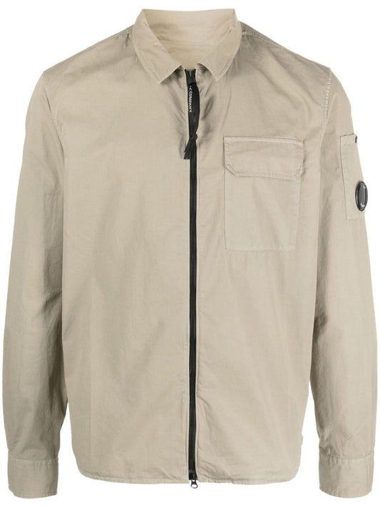 Neutral Lens-detail Gabardine Jacket