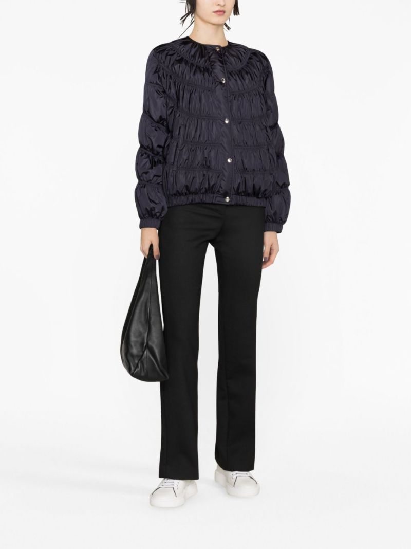 Blue Ruched Padded Jacket