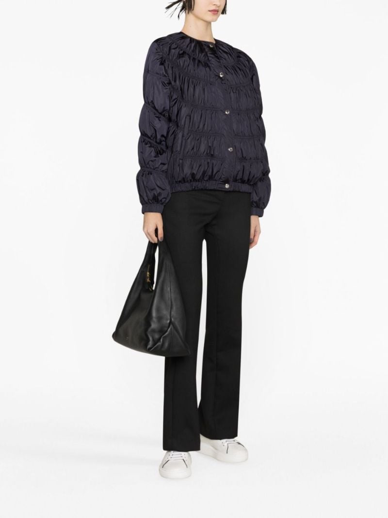 Blue Ruched Padded Jacket
