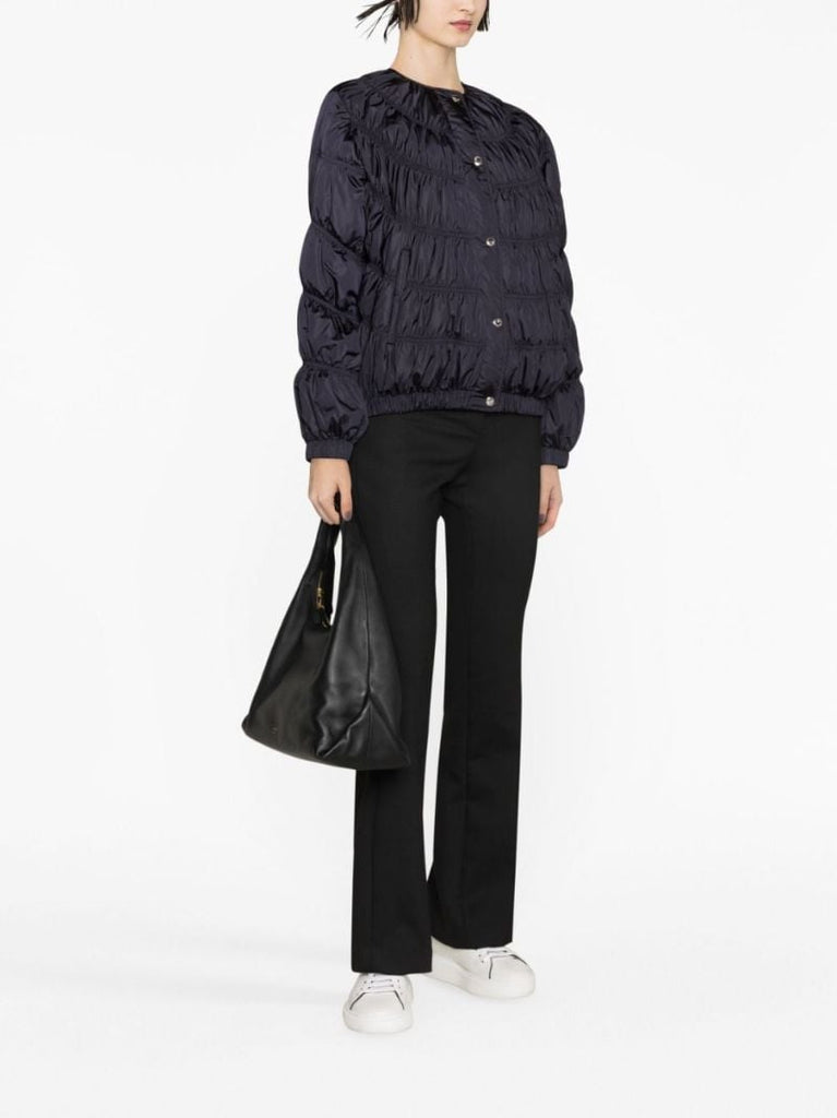 Blue Ruched Padded Jacket