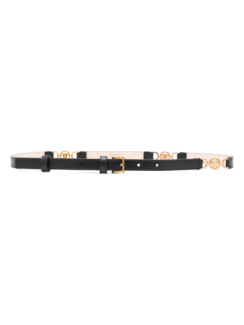 Black Medusa Leather Belt