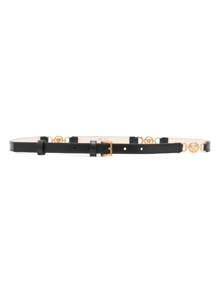 Black Medusa Leather Belt