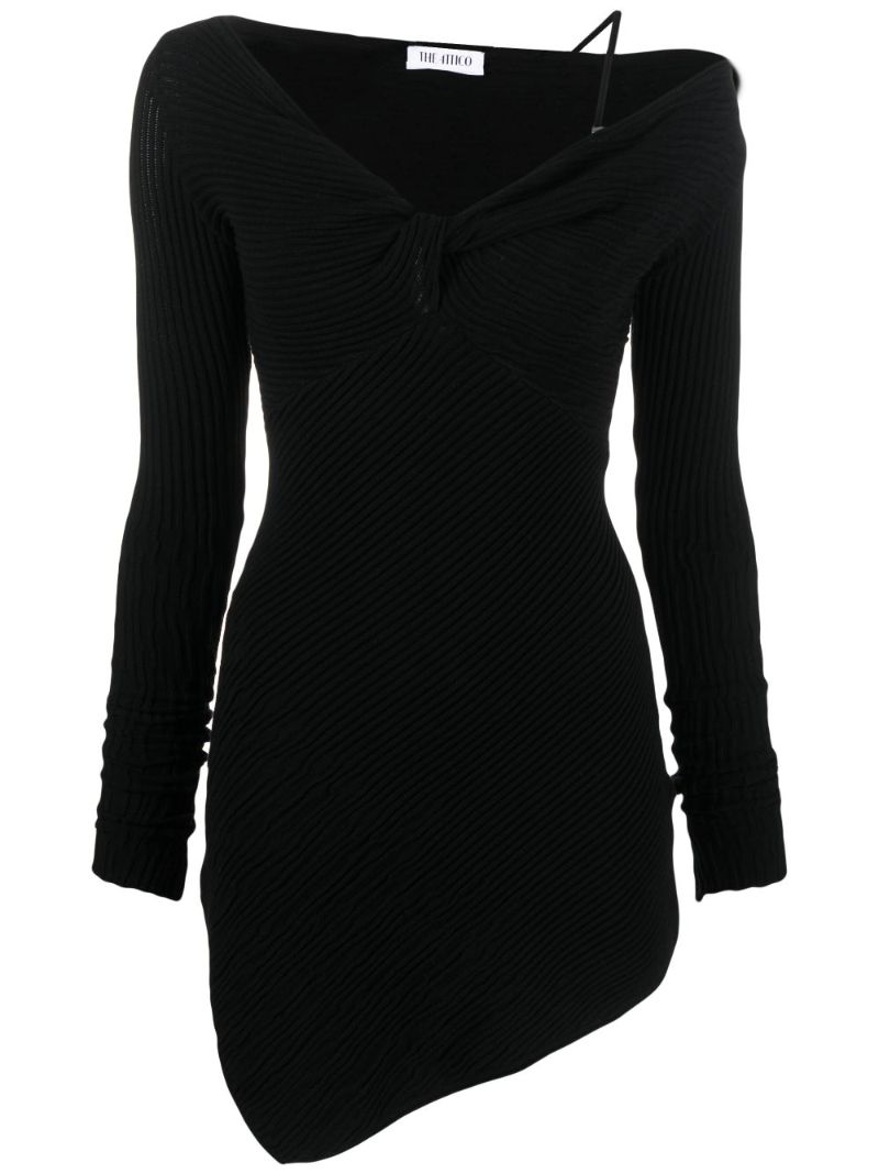 Black Desai Asymmetric Mini Dress