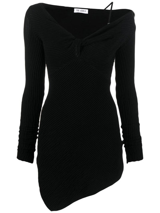 Black Desai Asymmetric Mini Dress