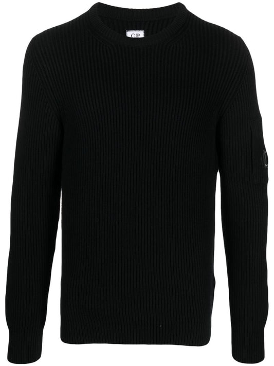 Black Lens-detail Cotton-blend Sweater