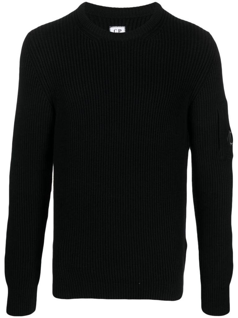 Black Lens-detail Cotton-blend Sweater