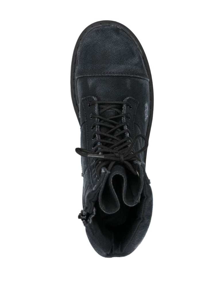 Black Strike Canvas Ankle Boots