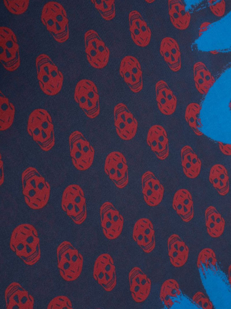 Blue Modal Graffitti Print Scarf