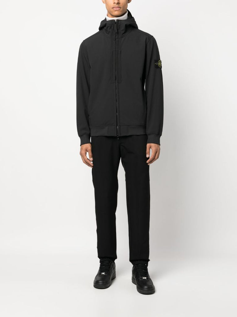 Black Compass-patch Hooded Jacket