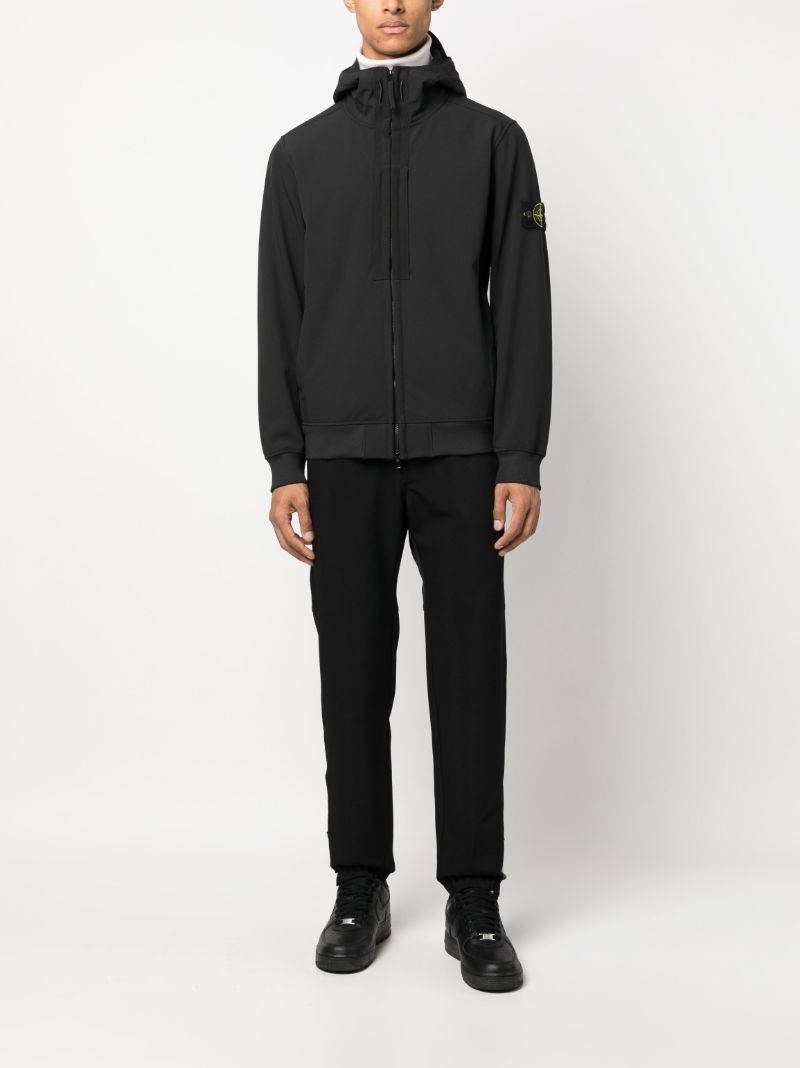 Black Compass-patch Hooded Jacket