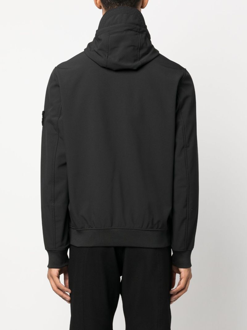 Black Compass-patch Hooded Jacket