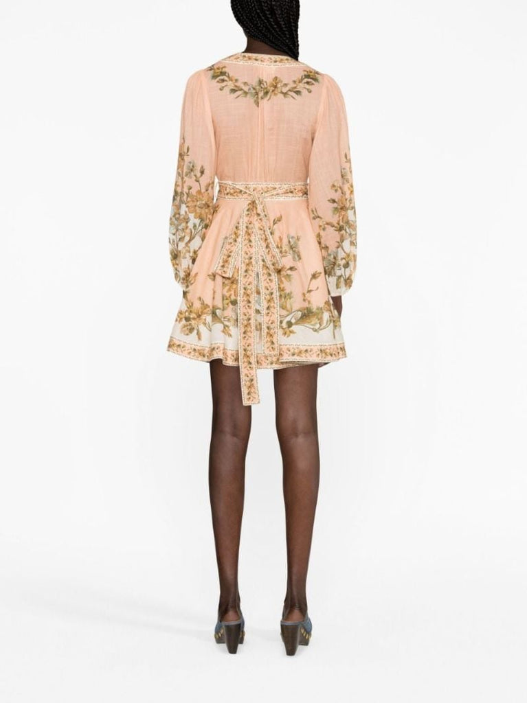 Pink Chintz Floral Print Wrap Dress