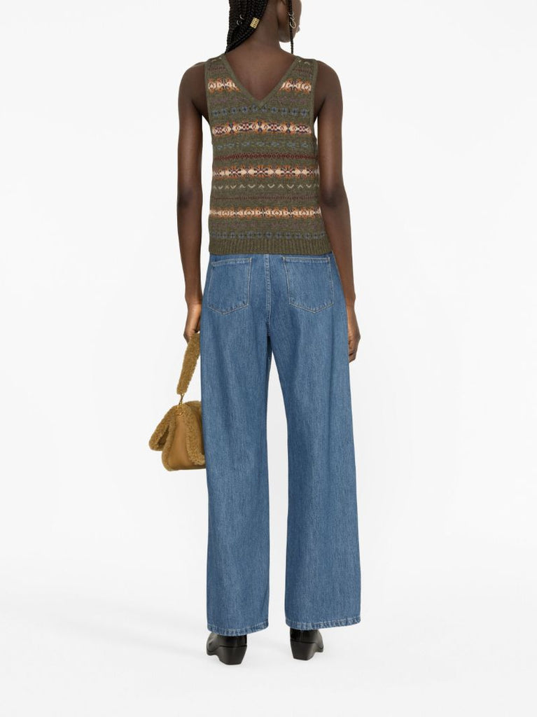 Green Fair Isle Wool Vest