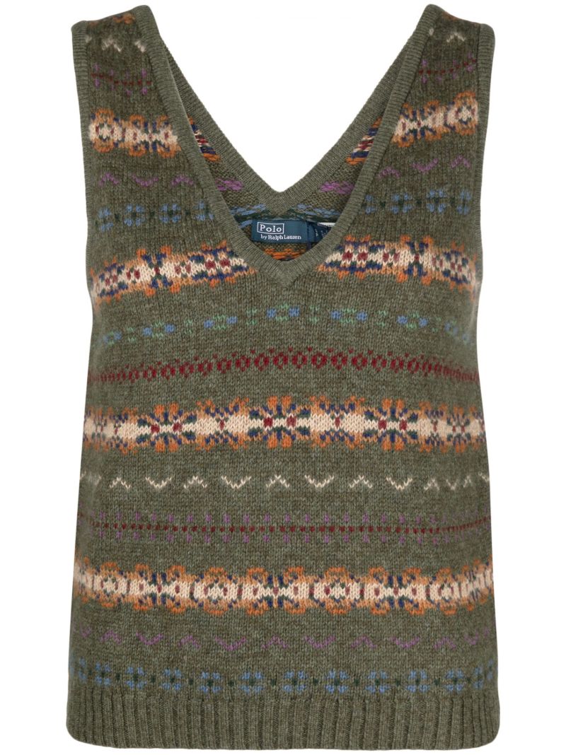 Green Fair Isle Wool Vest