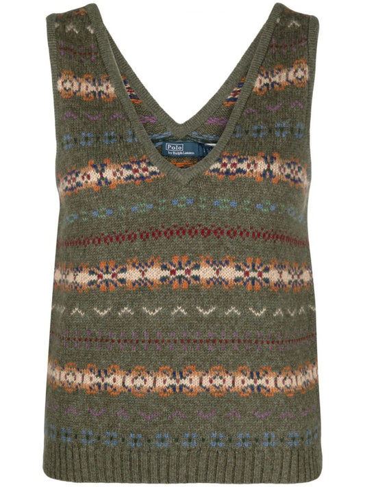 Green Fair Isle Wool Vest