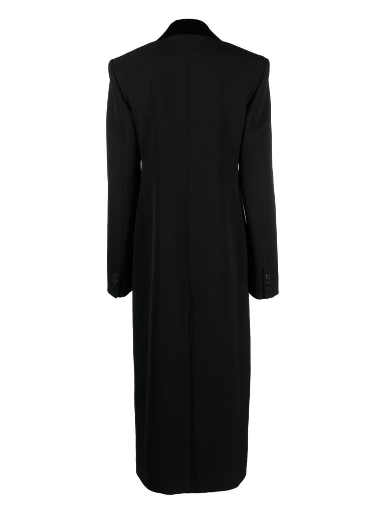 Black Double-breasted Wool Coat