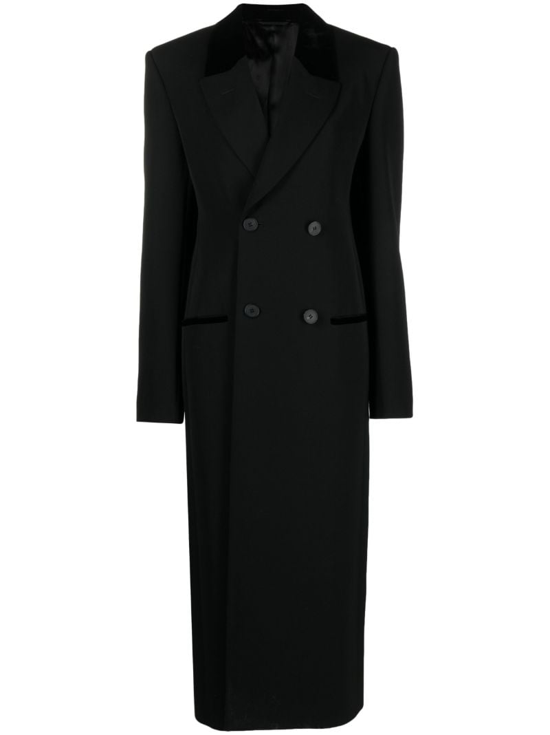 Black Double-breasted Wool Coat