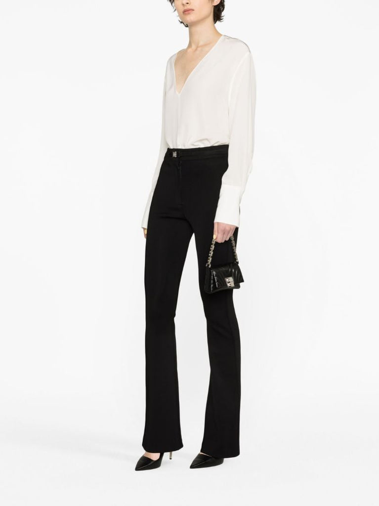 White Pussy-bow Silk Blouse