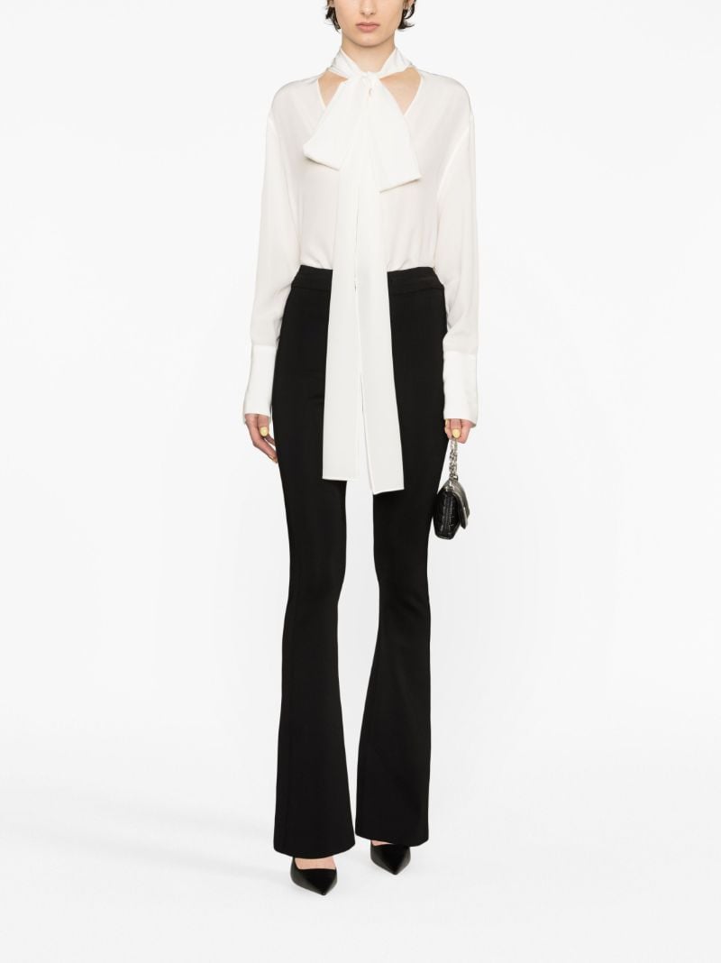 White Pussy-bow Silk Blouse