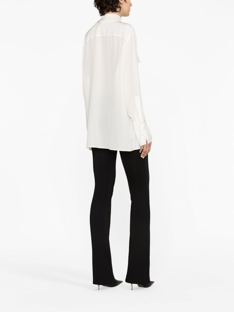 White Pussy-bow Silk Blouse
