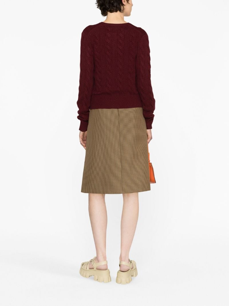 Red Polo Pony Cable-knit Cardigan