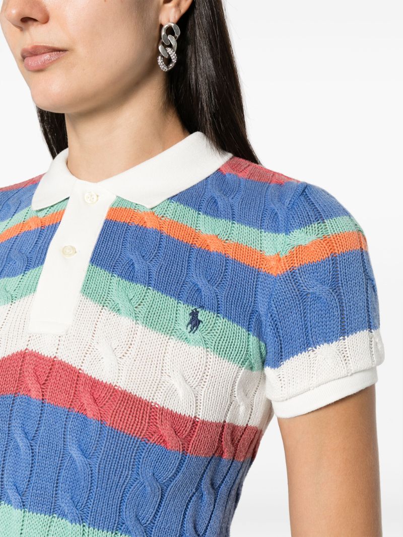Multicolour Striped Cotton Polo Shirt