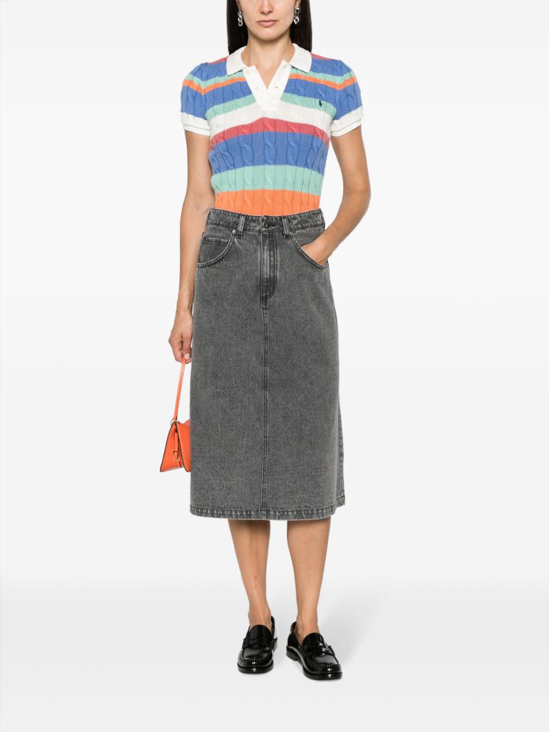 Multicolour Striped Cotton Polo Shirt
