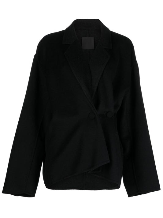 Black Wrap-design Kimono Jacket