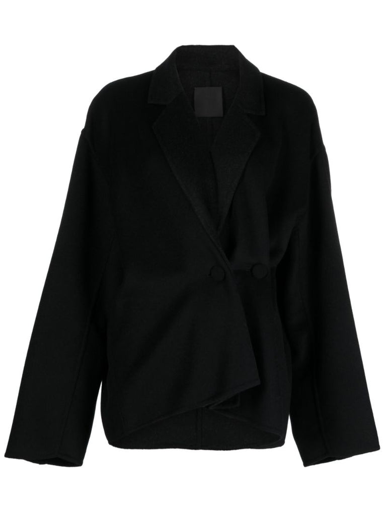 Black Wrap-design Kimono Jacket
