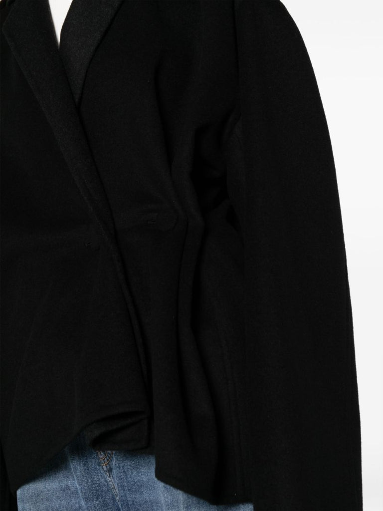 Black Wrap-design Kimono Jacket