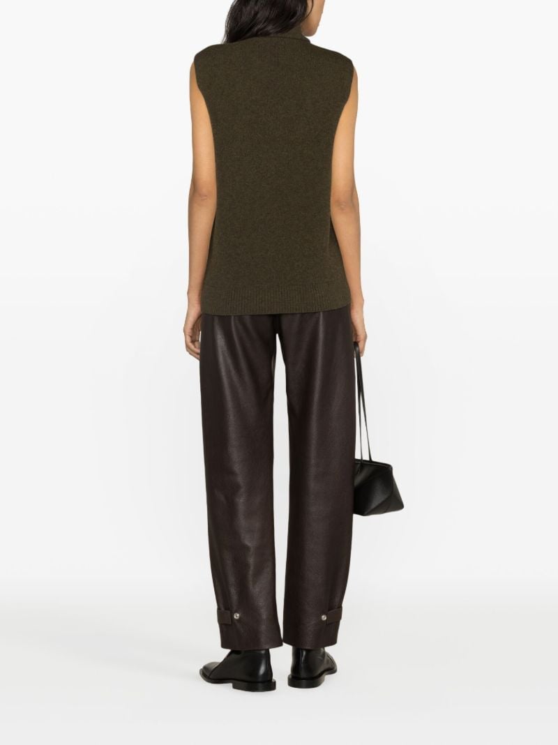 Green Puzzle Fold Shearling Vest