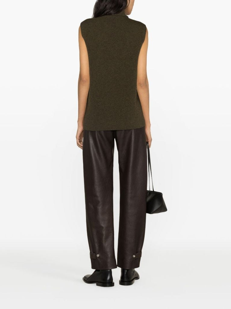 Green Puzzle Fold Shearling Vest