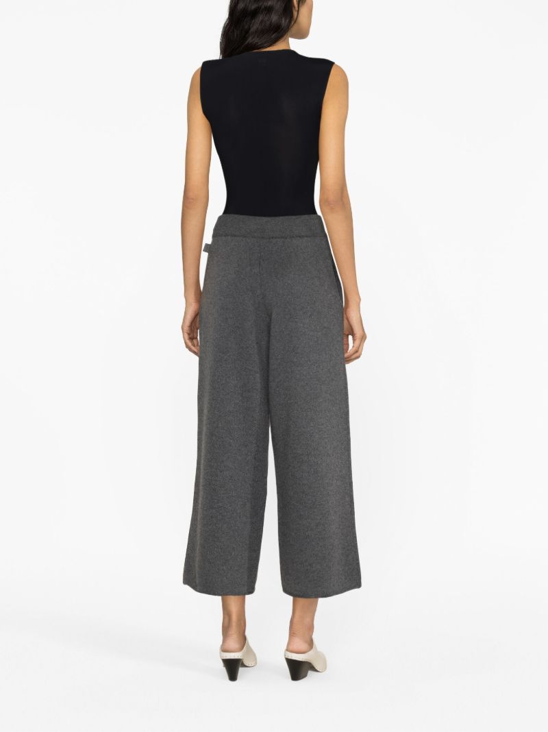 Grey Cashmere Wide-leg Trousers