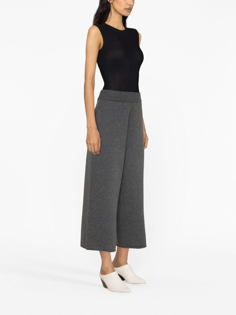 Grey Cashmere Wide-leg Trousers