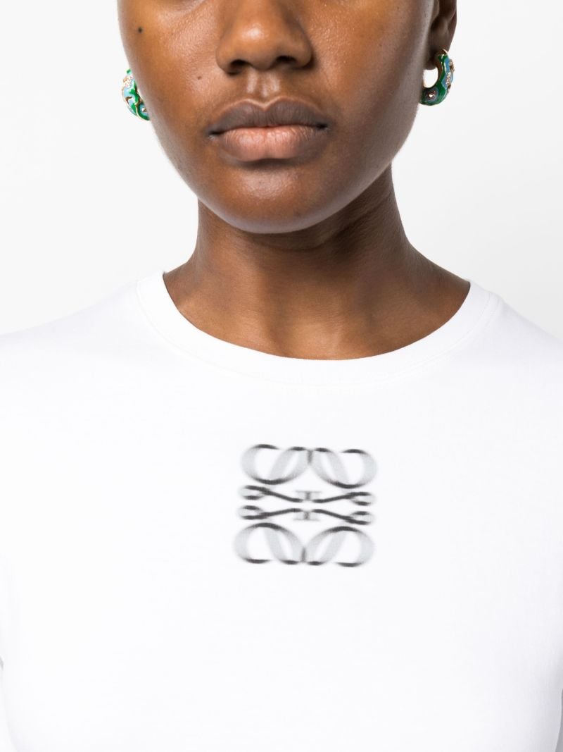 White Anagram-print Cropped T-shirt