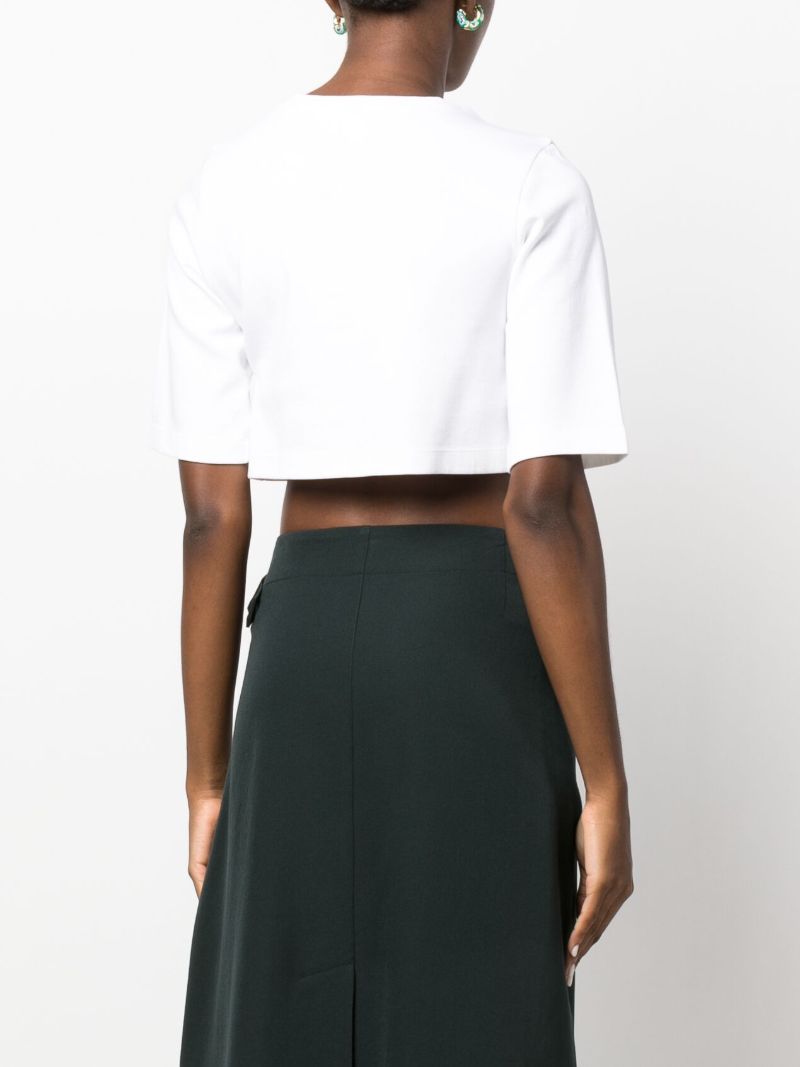 White Anagram-print Cropped T-shirt