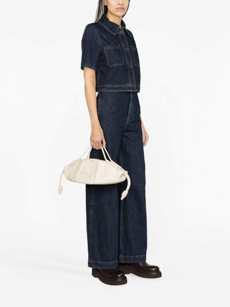 Blue Cropped Denim Shirt