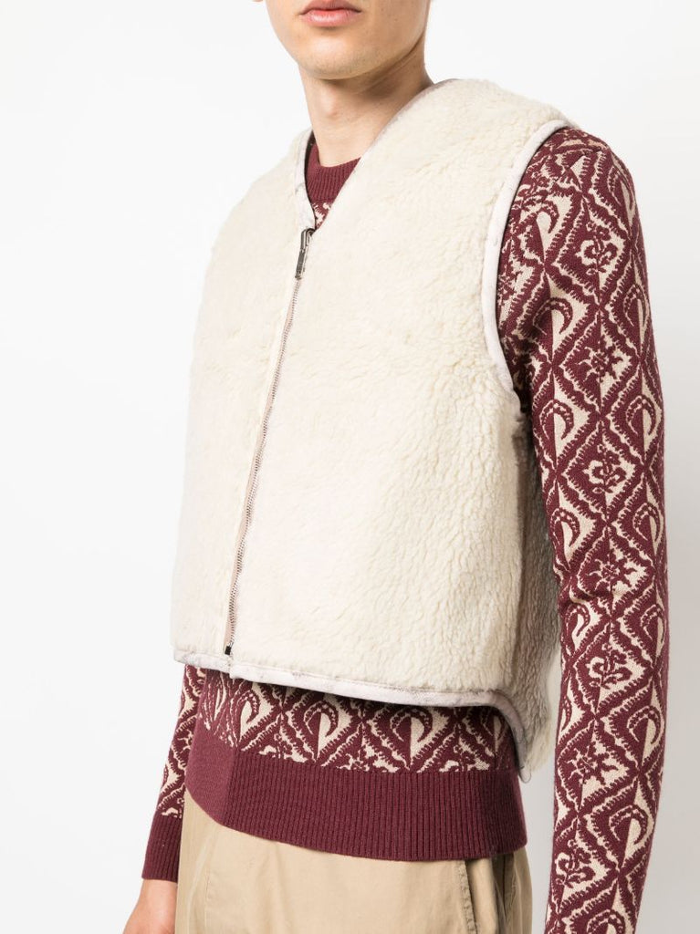 Neutral Distressed Reversible Vest