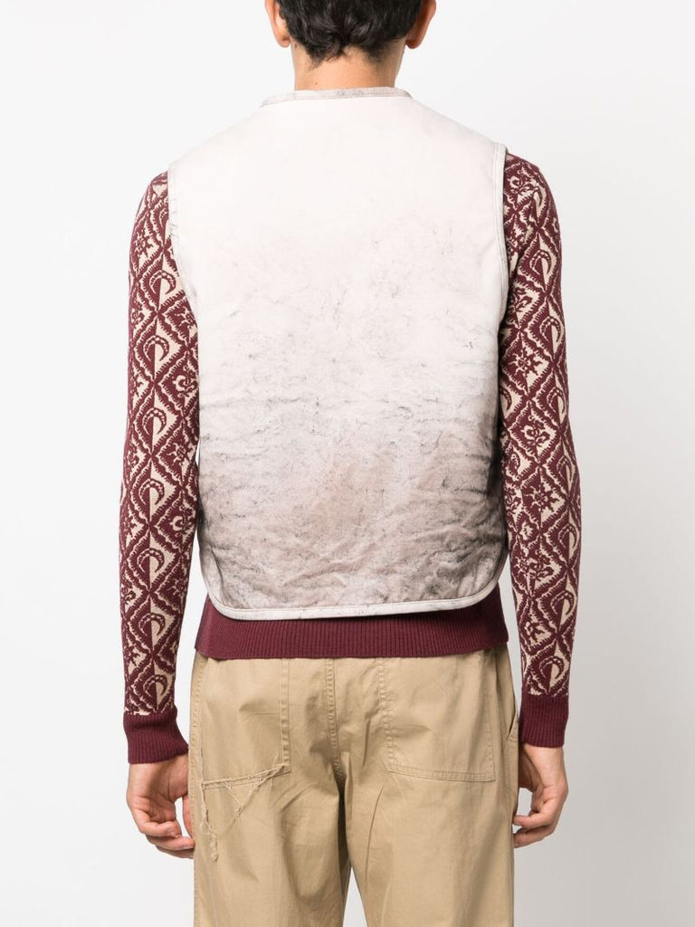 Neutral Distressed Reversible Vest