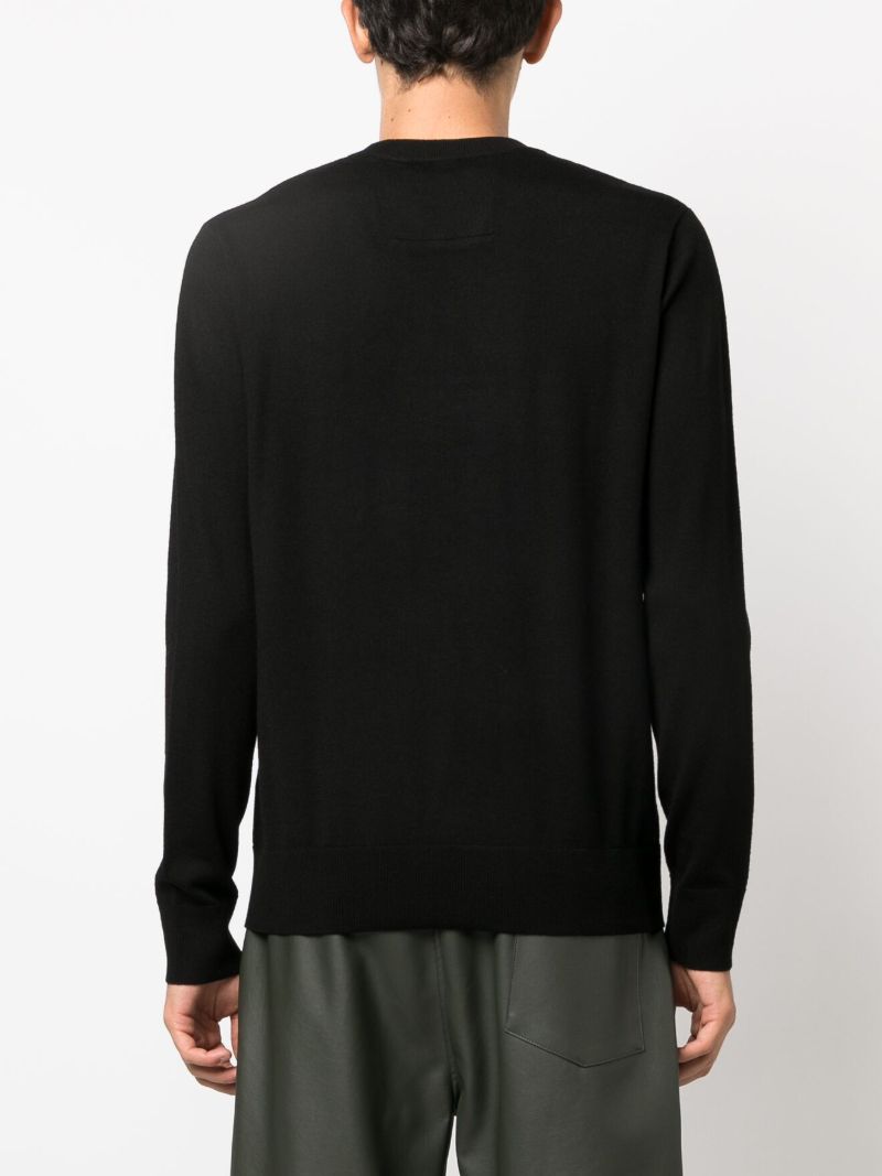 Black Logo-intarsia Wool Sweater