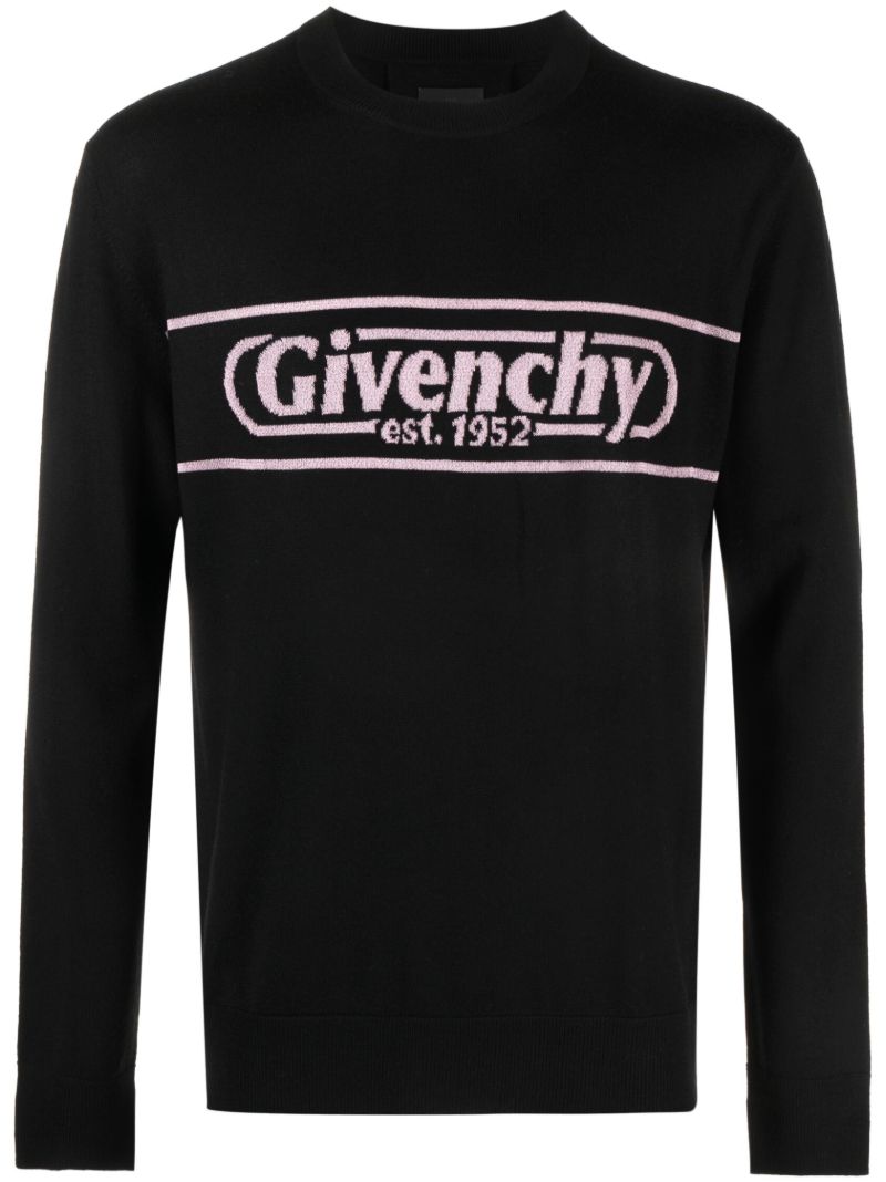 Black Logo-intarsia Wool Sweater