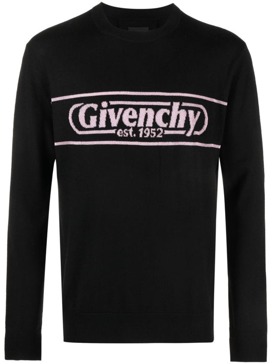 Black Logo-intarsia Wool Sweater