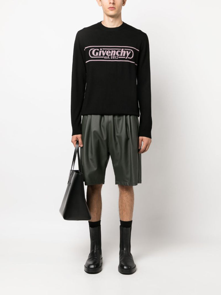 Black Logo-intarsia Wool Sweater