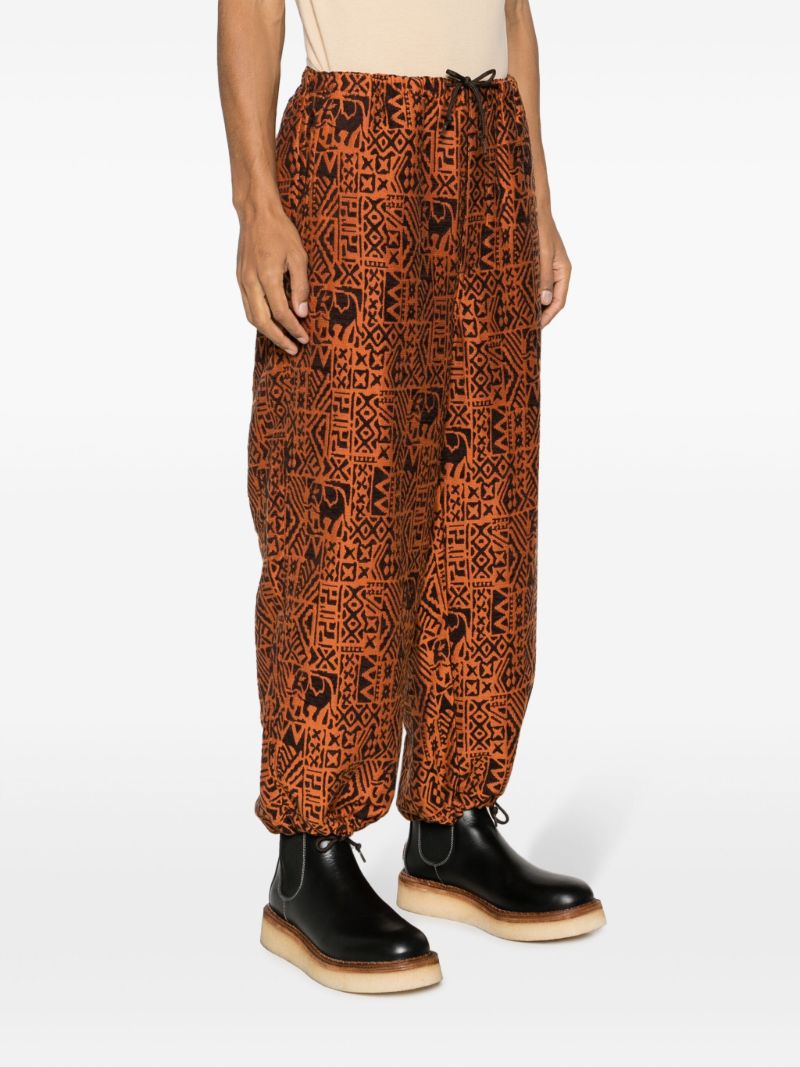 Orange Jacquard-pattern Track Pants