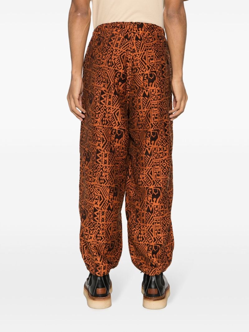 Orange Jacquard-pattern Track Pants