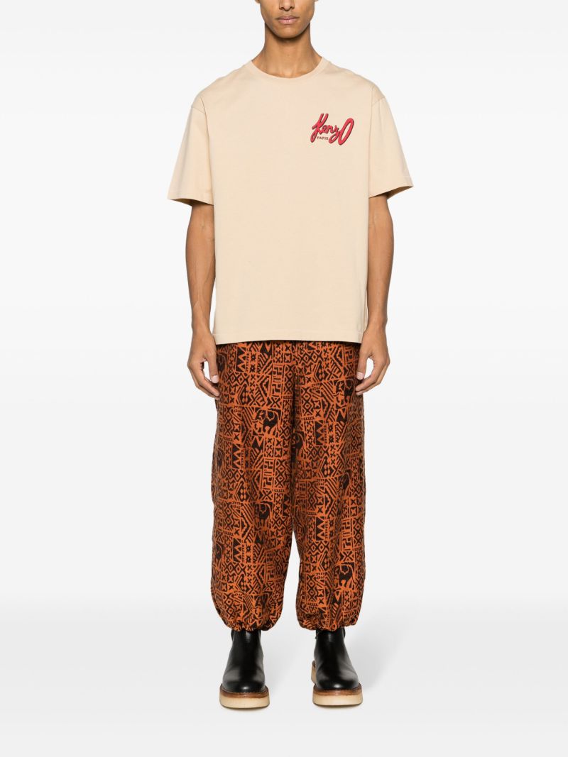 Orange Jacquard-pattern Track Pants