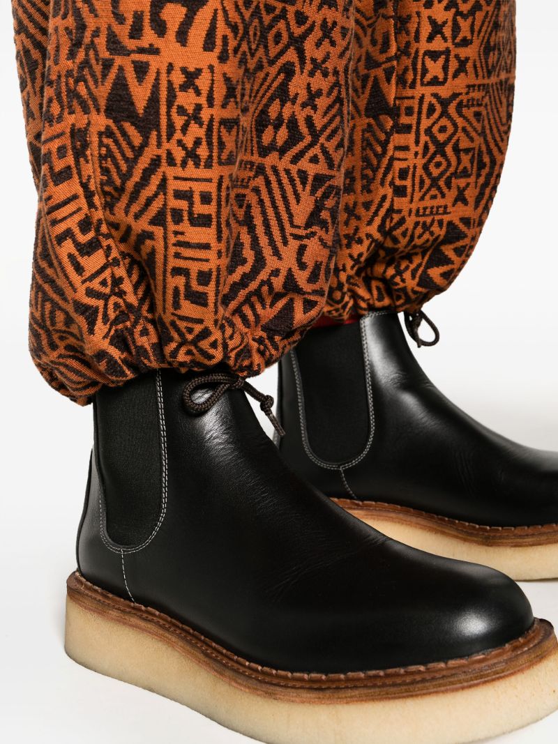 Orange Jacquard-pattern Track Pants