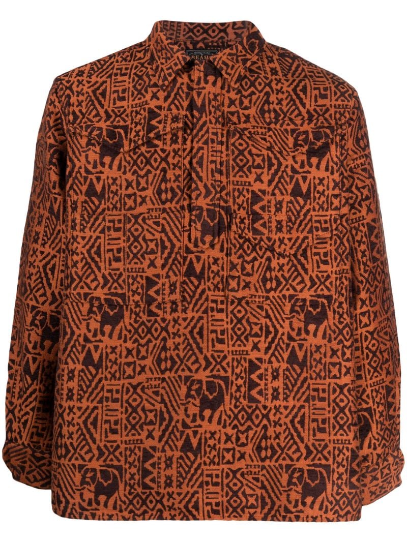 Orange Adventure Jacquard Shirt