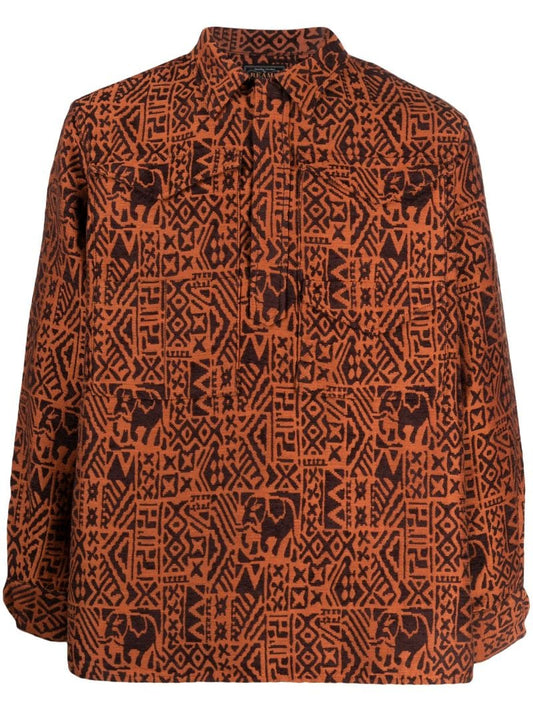 Orange Adventure Jacquard Shirt
